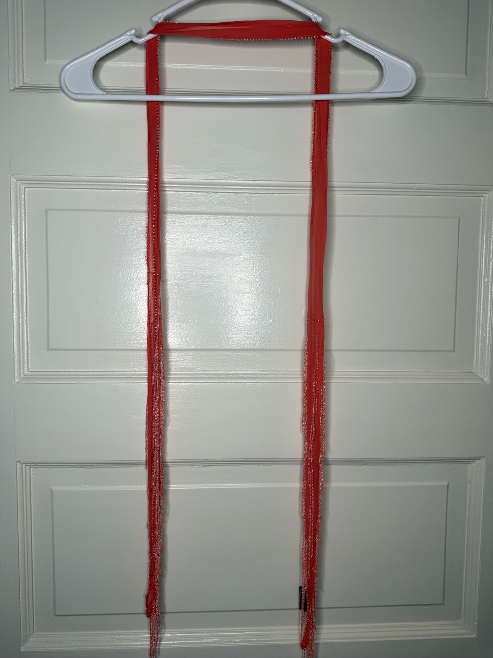 Y2K New York & Company Red Sheer Holiday Ribbon Scarf